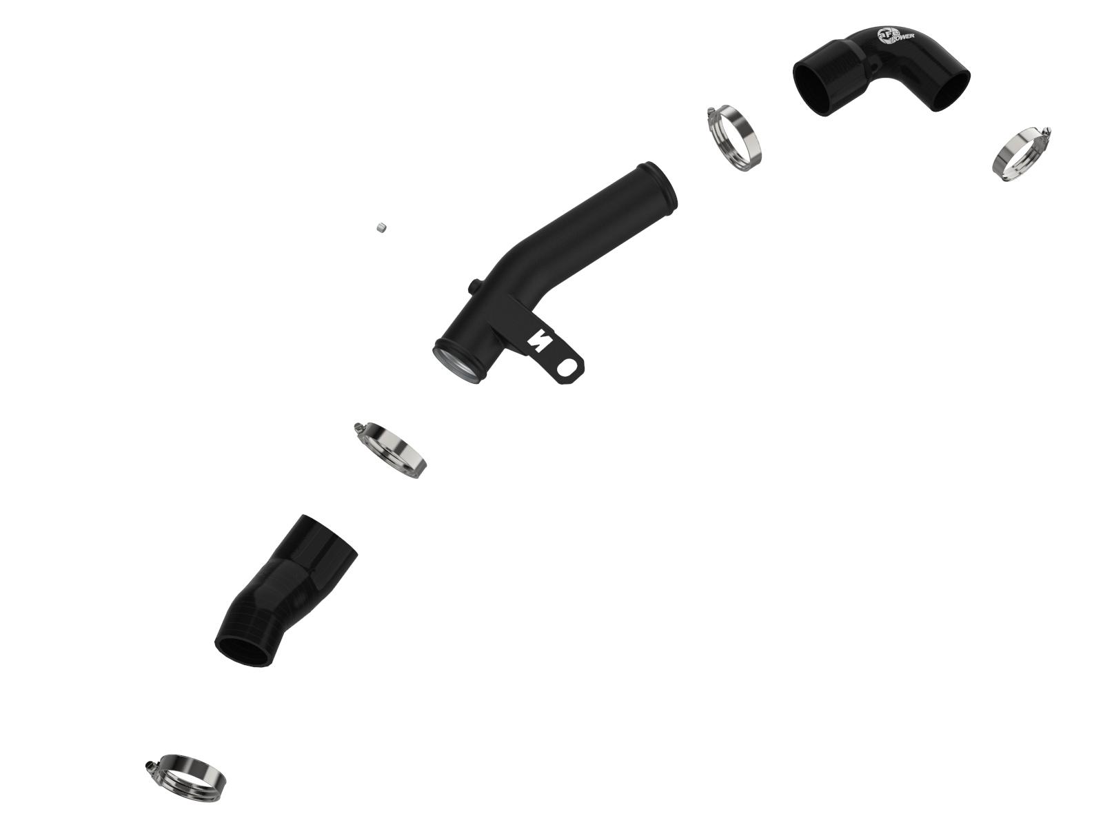 AFE BladeRunner 2-1/2 IN Aluminum Hot Charge Pipe Black Hyundai Veloster N 19-22 L4-2.0L (t) - 46-20646-B