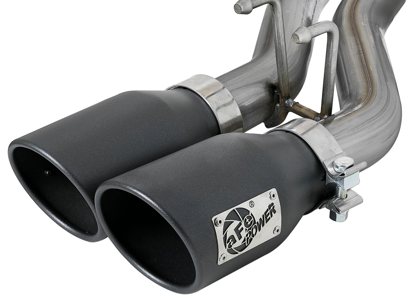 AFE Rebel Series 2-1/2 IN 409 Stainless Steel Cat-Back Exhaust System w/Black Tip (2007-2018 Wrangler JK, Wrangler, Wrangler) - 49-48054-B
