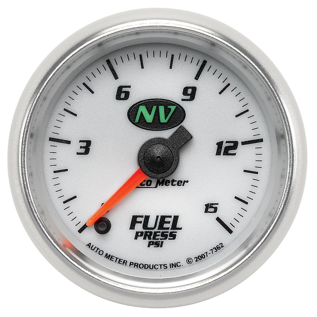 Auto Meter 2-1/16" FUEL PRESSURE, 0-15 PSI, NV - 7362