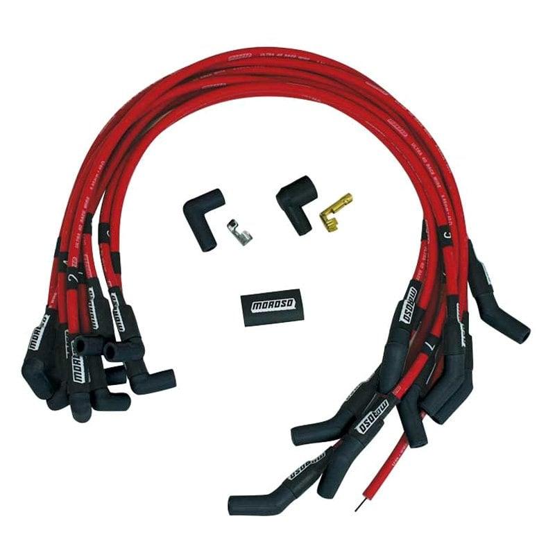 Moroso Ignition Wire Set, Ultra 40, Unsleeved, Ford 351W, Hei, Red - 73693