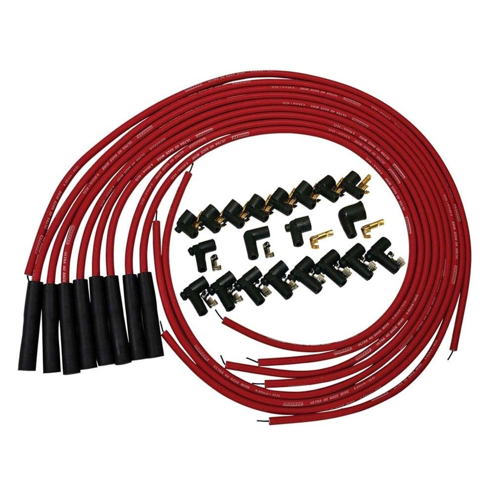 Moroso Ignition Wire Set, Ultra 40,Univ, Str. Boots, Red - 73812