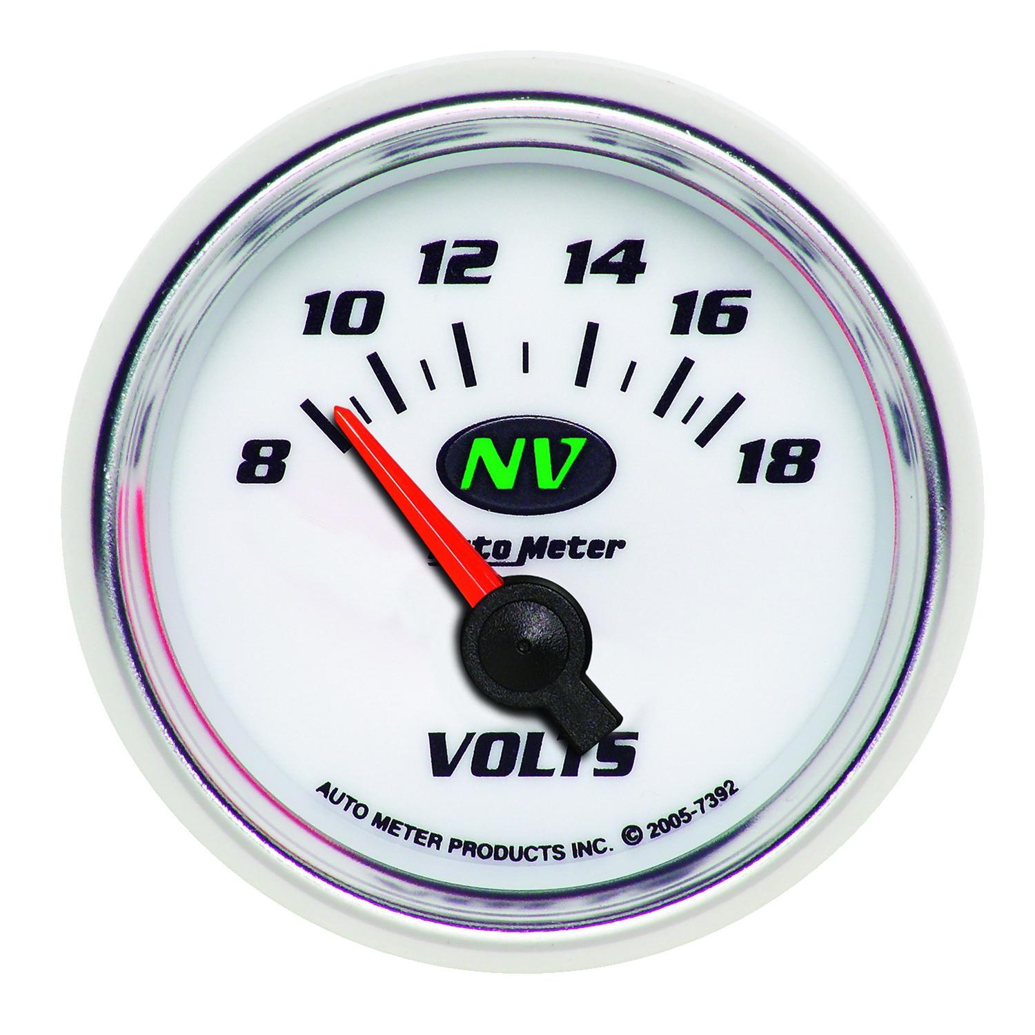 Auto Meter 2-1/16" VOLTMETER, 8-18V, NV - 7392