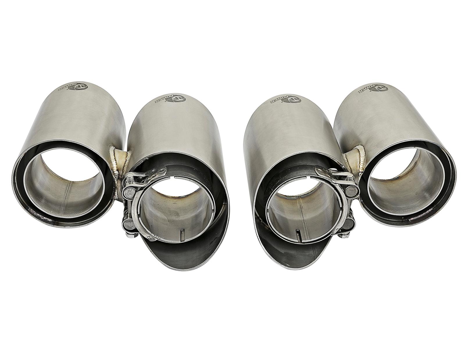 AFE MACH Force-Xp 304 Stainless Steel OE Replacement Exhaust Tips Polished (2012-2016 911, 911) - 49C36416-P
