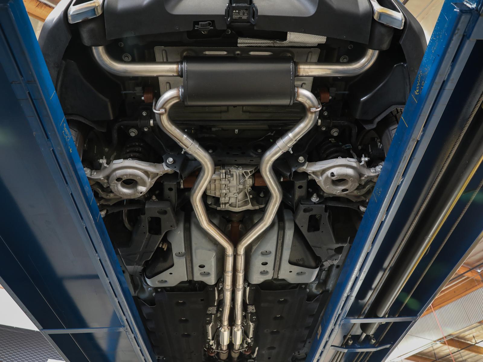 AFE Vulcan Series 3-1/2 IN 304 Stainless Steel Cat-Back Exhaust System Black (2019-2020 Edge) - 49-33133