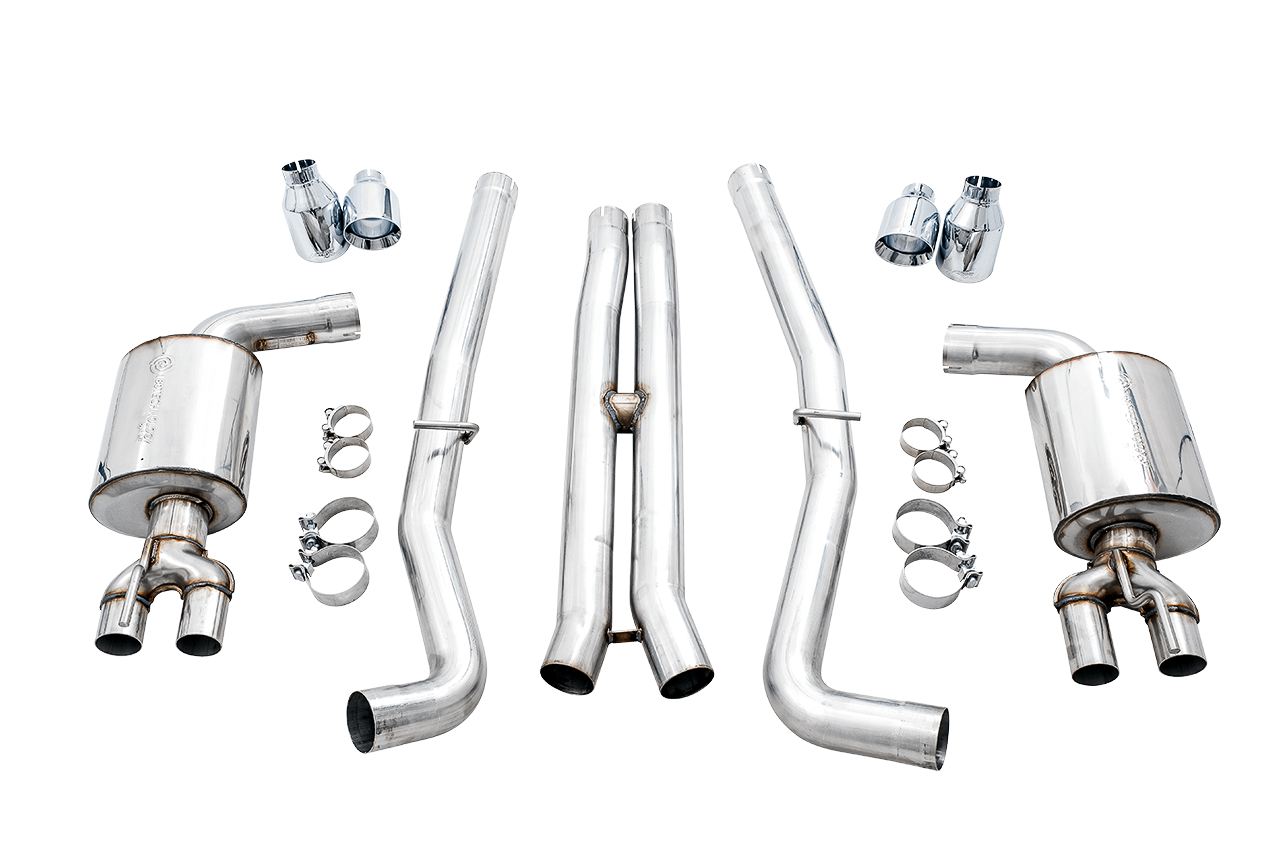 AWE 3020-42074 AWE Touring Edition Exhaust - Non-Resonated, Chrome Quad Tips (2015-2020 Dodge Challenger 6.4L / 6.2L SC)