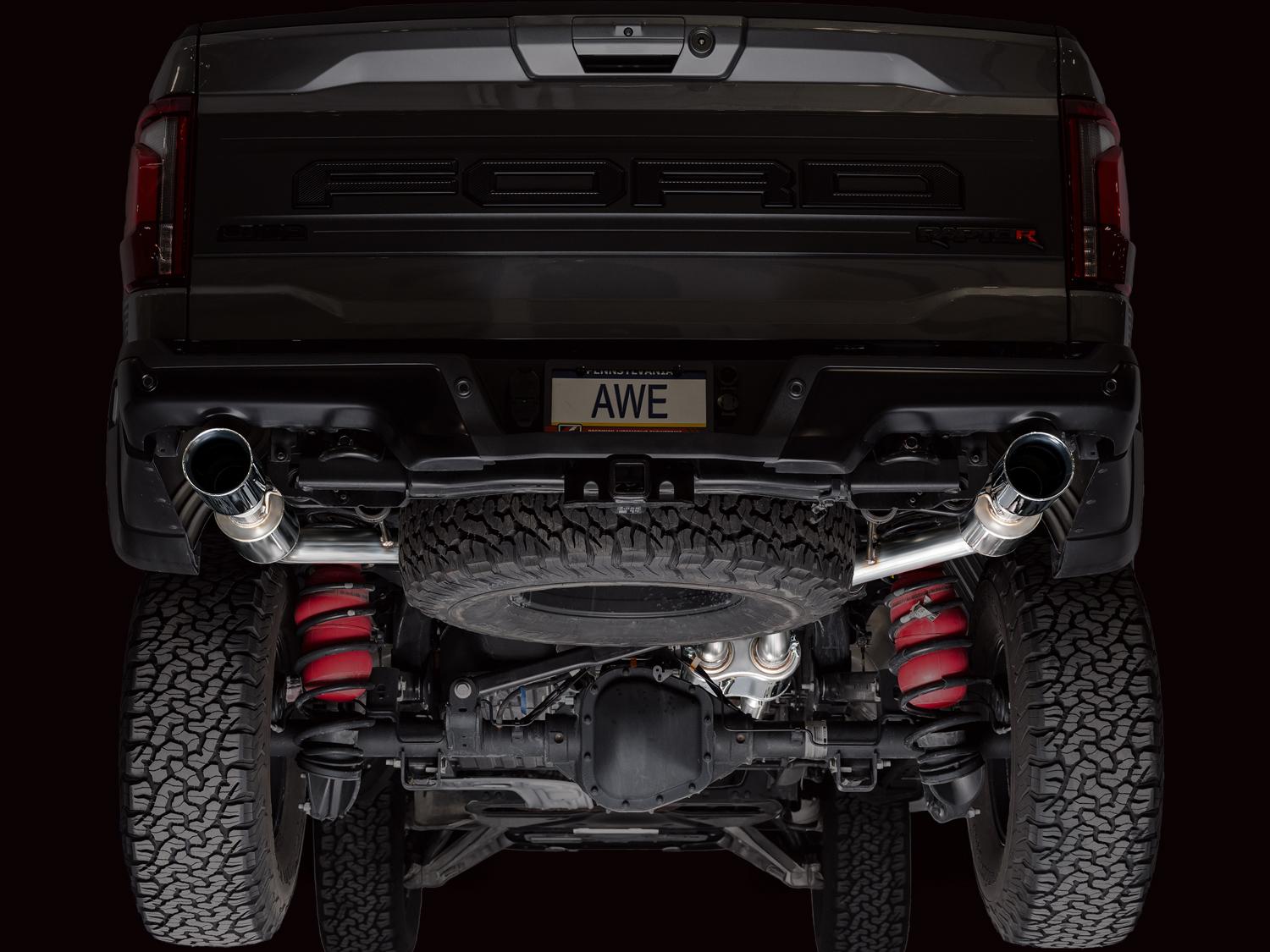 AWE SwitchPath Exhaust - Chrome Silver Tips (2023-2025 F-150 Raptor R 5.2L) - 3025-32852