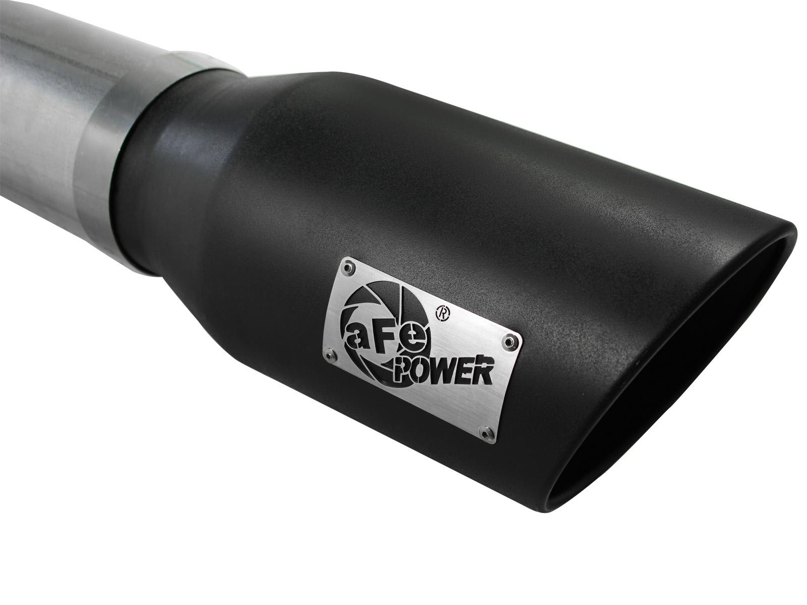 AFE ATLAS 5 IN Aluminized Steel DPF-Back Exhaust System w/Black Tip (2007-2010 Silverado 2500 HD, Silverado 3500 HD, Sierra 2500 HD, Sierra 3500 HD) - 49-04040-B