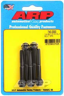 ARP 1/4-28 x 2.000 12pt black oxide bolts - 740-2000