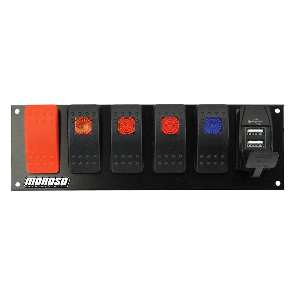 Moroso Switch Panel, Rocker Led With Usb - 74195