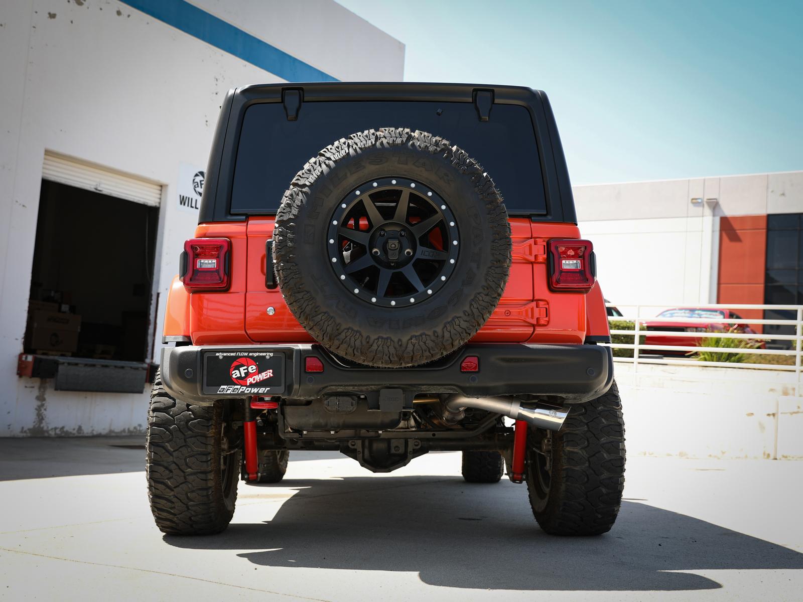 AFE Large Bore-HD 3 IN 304 Stainless Steel DPF-Back Exhaust System w/Polished Tip (Jeep Wrangler (JL) 2020 V6-3.0L (td)) - 49-38092-P