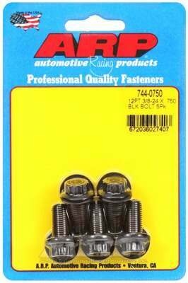 ARP 3/8-24 x .750 12pt 7/16 wrenching black oxide bolts - 744-0750