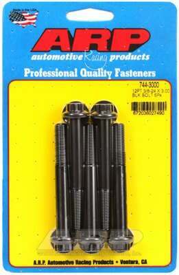 ARP 3/8-24 x 3.000 12pt 7/16 wrenching black oxide bolts - 744-3000