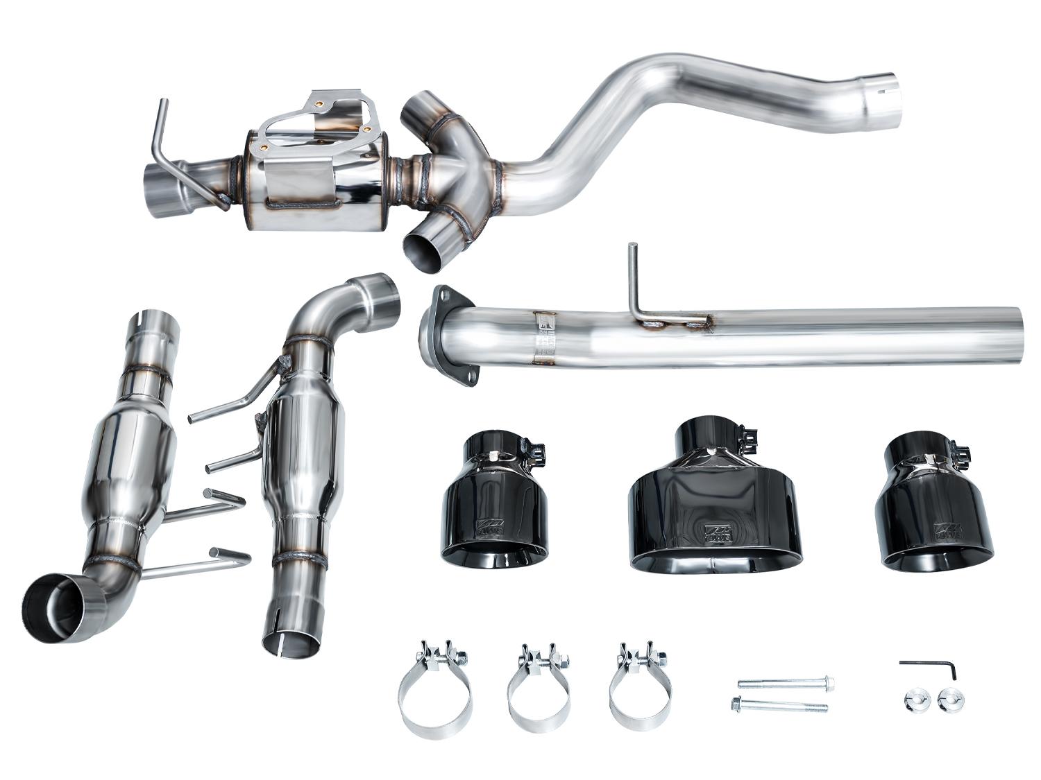 AWE Track Edition Exhaust for GR Corolla - Diamond Black Tips - 3020-53472