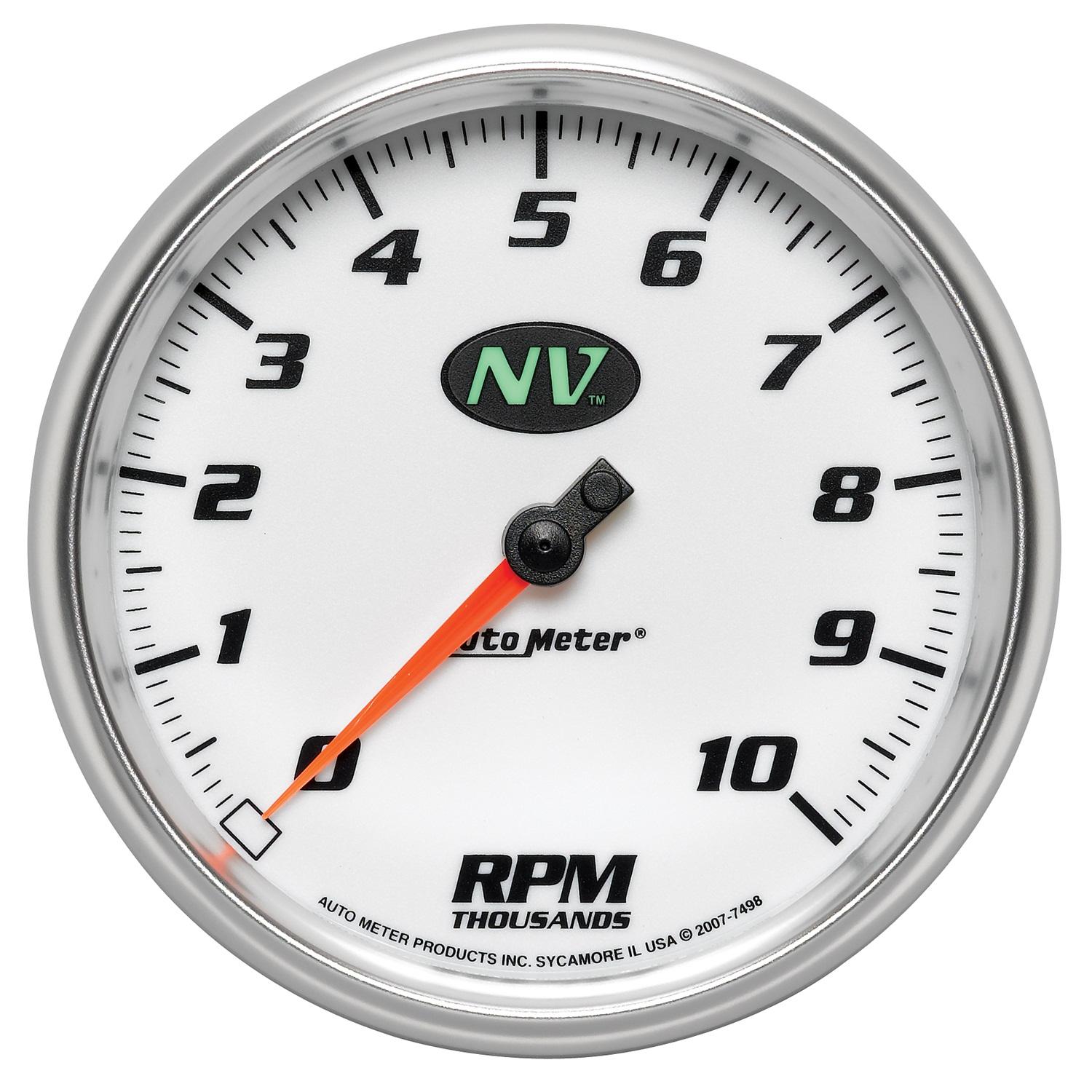 Auto Meter 5" IN-DASH TACHOMETER, 0-10,000 RPM, NV - 7498
