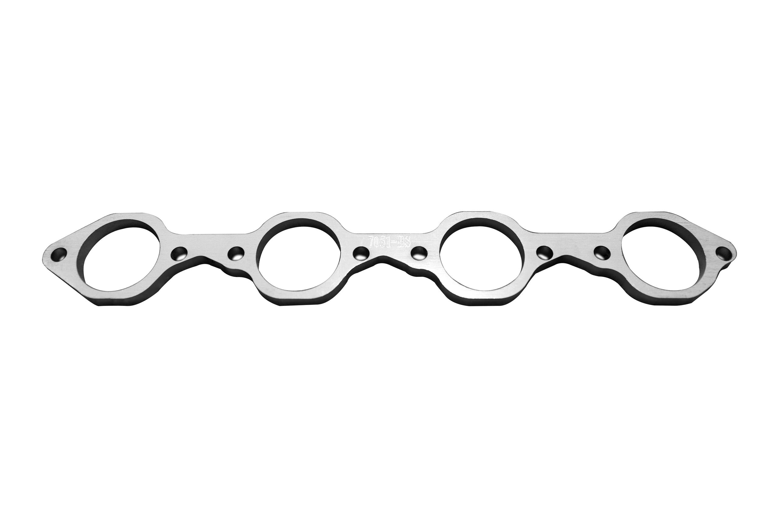 Kooks SBF Header Flange 3" Inline Bolt Pattern- 3/8" Thick Stainless. Ports for 2" - 7051-BS