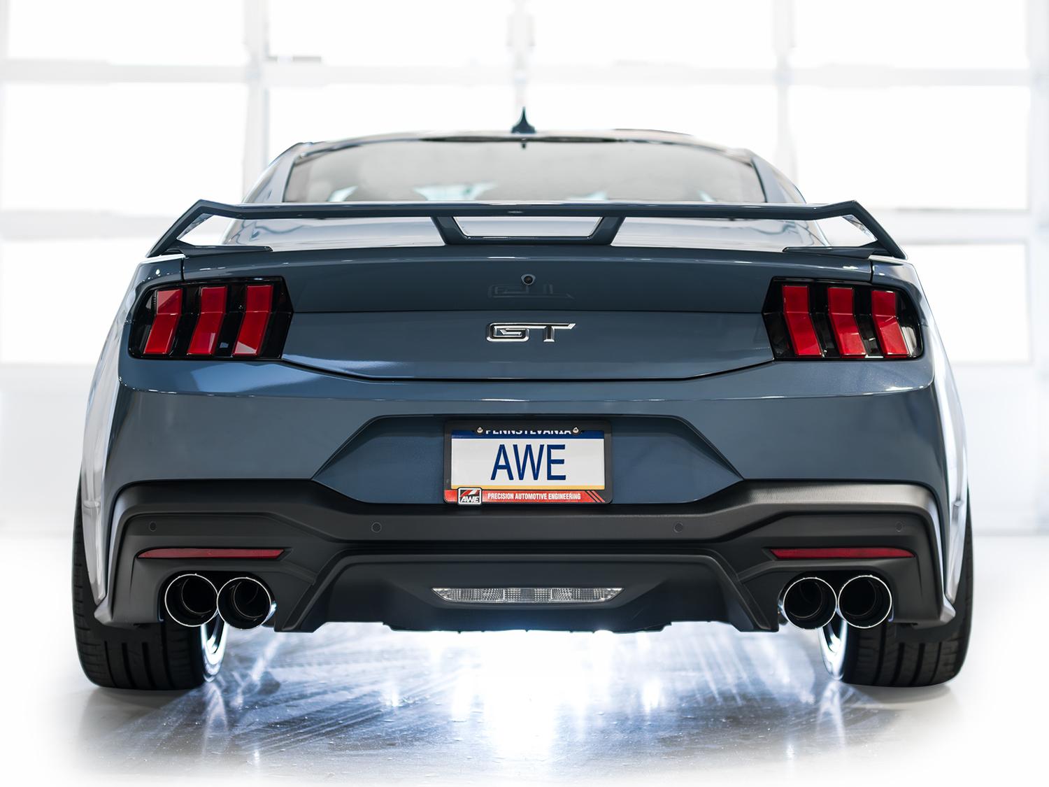 AWE SwitchPath Catback Exhaust - Quad Chrome Silver Tips (2024-2026 Mustang GT) - 3025-42650