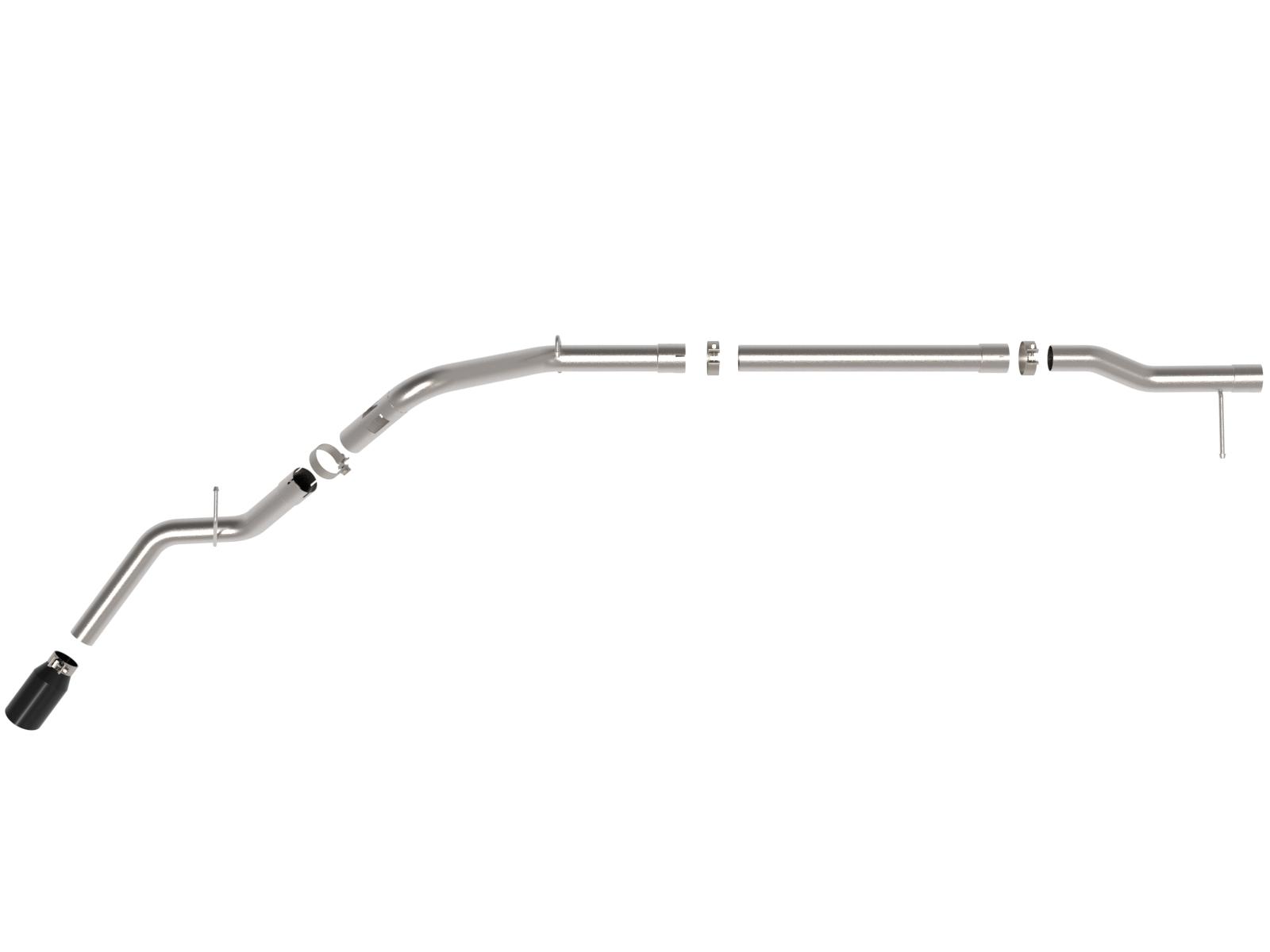 AFE Large Bore-HD 3 IN 409 Stainless Steel DPF-Back Exhaust System w/Black Tip (2023-2024 Silverado 1500 , Sierra 1500) - 49-44144-B