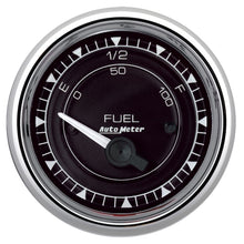 AutoMeter Chrono 2-1/16in 0E 240E-33F Ohm Electric Fuel Level Gauge - Chrome
