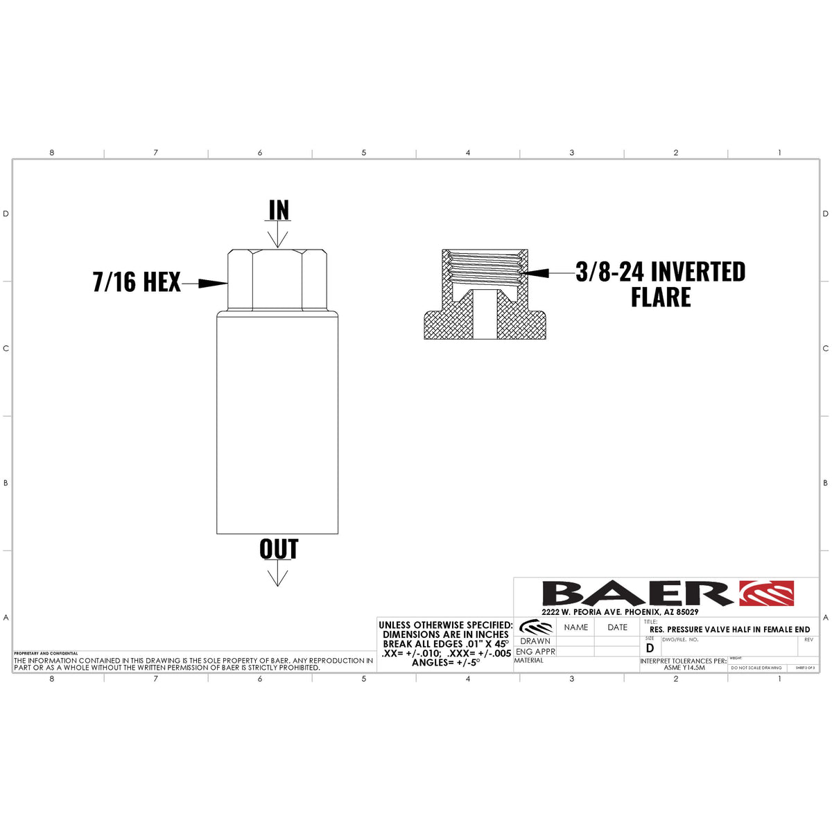 Baer Resid Pressure Valve - 6805146