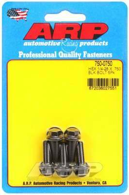 ARP 1/4-28 x .750 hex black oxide bolts - 750-0750