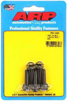 ARP 1/4-28 x 1.000 hex black oxide bolts - 750-1000