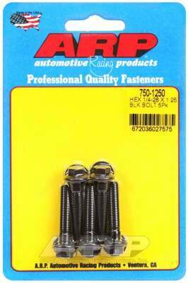 ARP 1/4-28 x 1.250 hex black oxide bolts - 750-1250