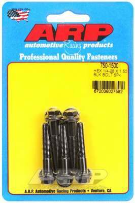 ARP 1/4-28 x 1.500 hex black oxide bolts - 750-1500