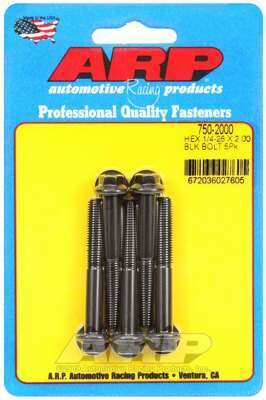 ARP 1/4-28 x 2.000 hex black oxide bolts - 750-2000