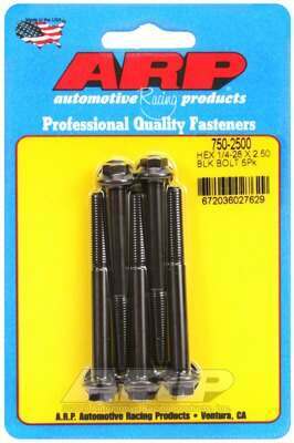 ARP 1/4-28 x 2.500 hex black oxide bolts - 750-2500