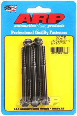 ARP 1/4-28 x 2.750 hex black oxide bolts - 750-2750
