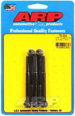 ARP 1/4-28 x 3.000 hex black oxide bolts - 750-3000
