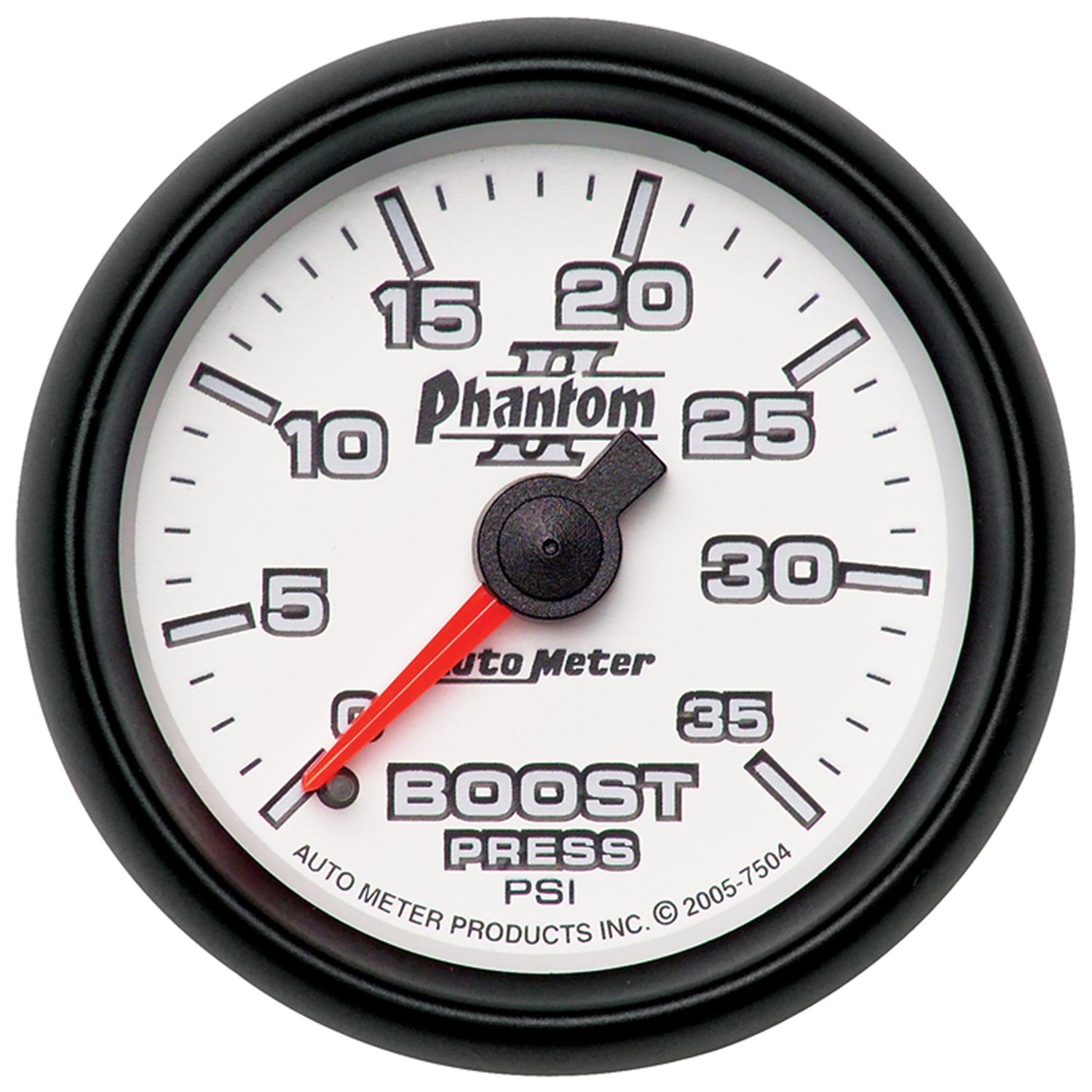 Autometer Phantom II Series 2 1/16" 0-35 PSI Boost Gauge