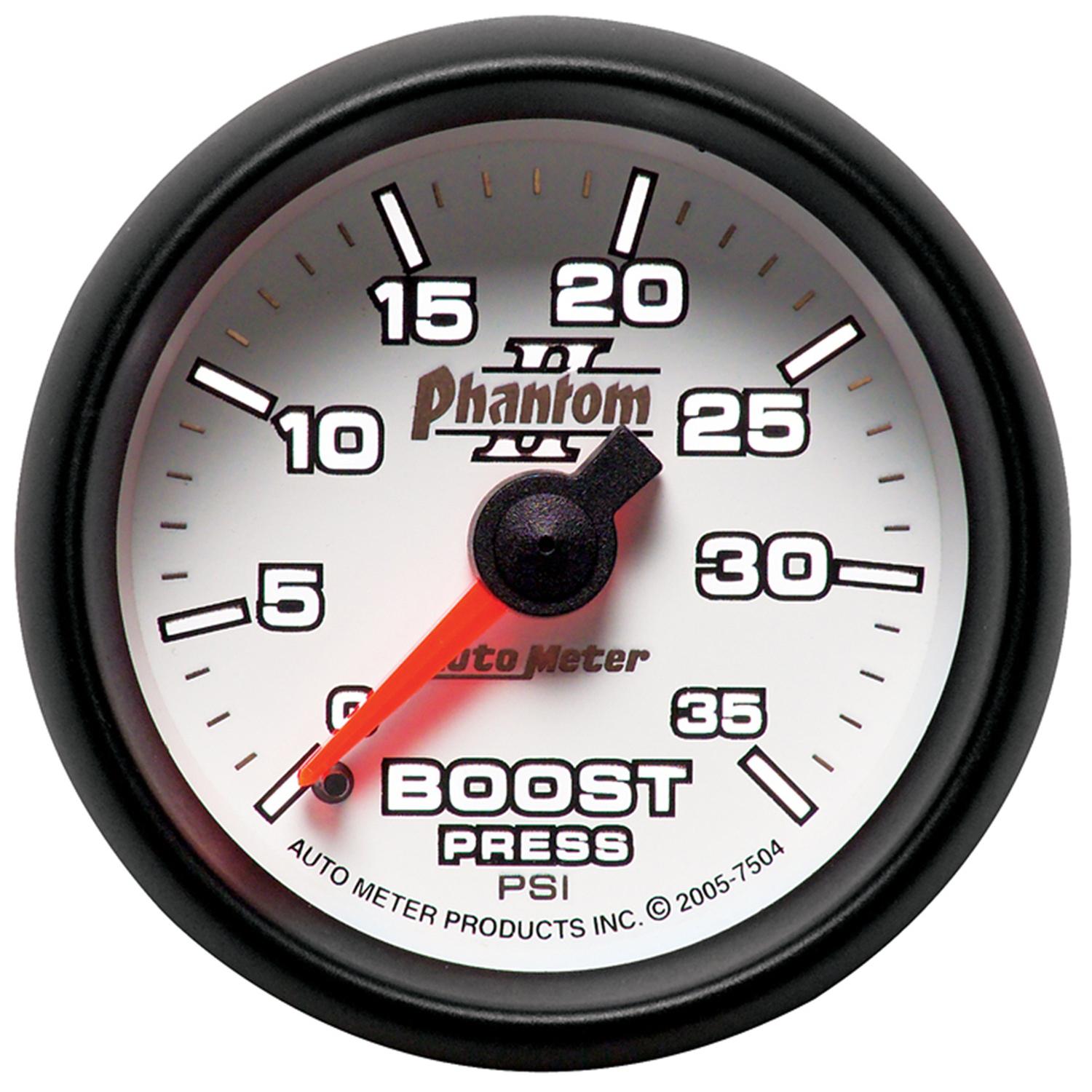 Autometer Phantom II Series 2 1/16" 0-35 PSI Boost Gauge
