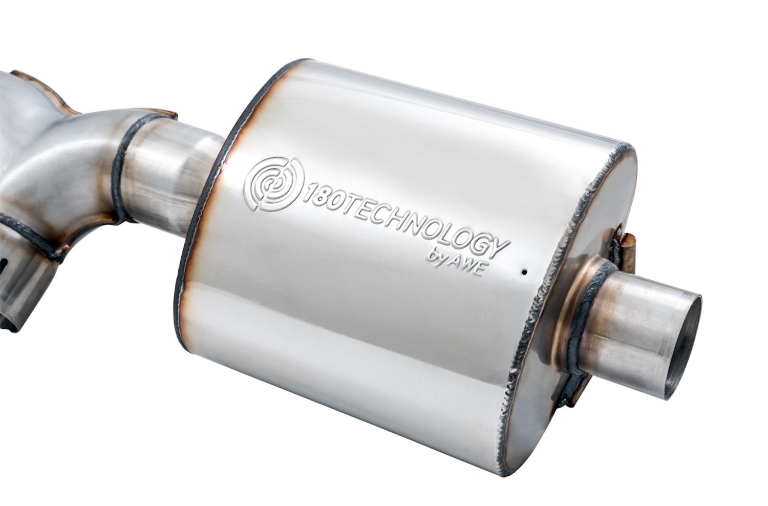 AWE Tread Edition Axleback Dual Exhaust for Jeep JL/JLU 3.6L/2.0T - Diamond Black Tips - 3015-33001