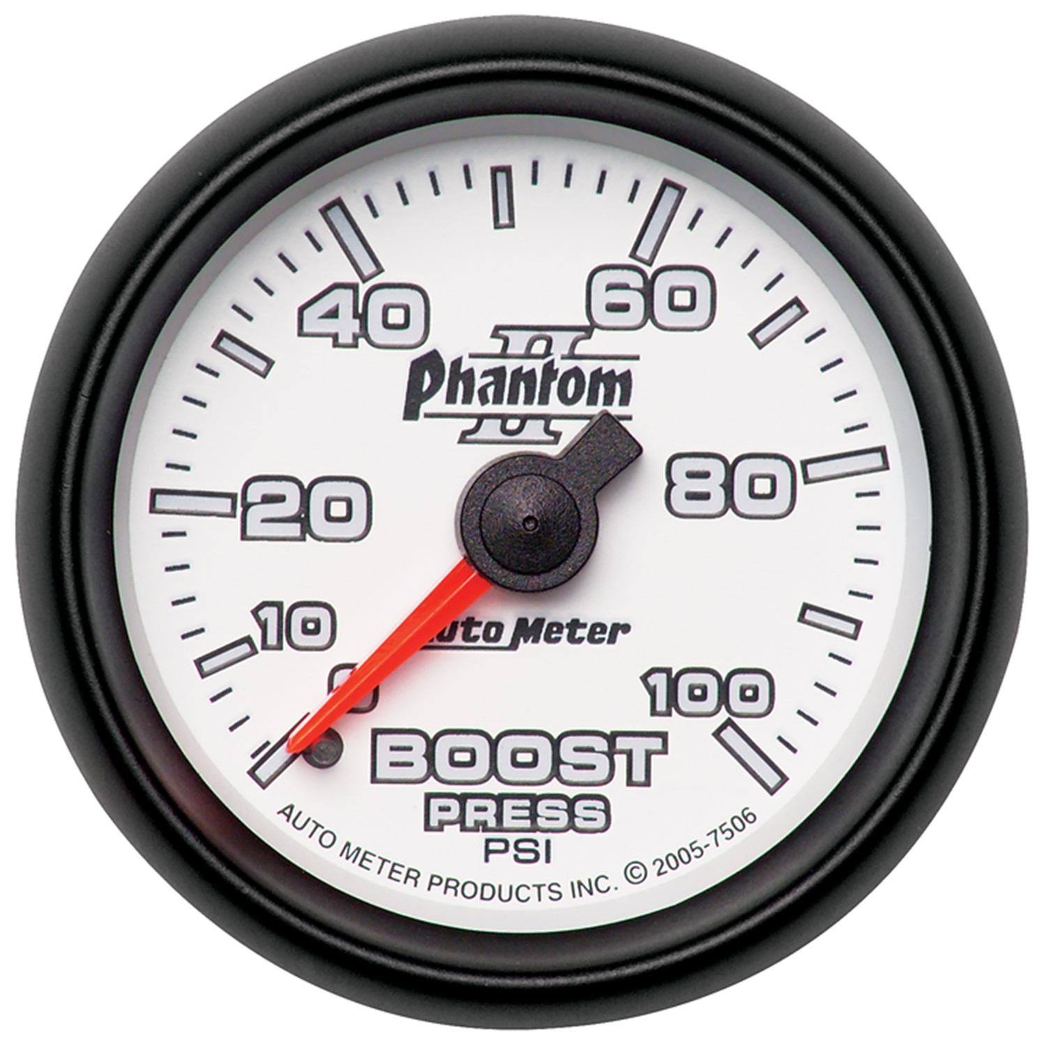 Autometer Phantom II Series 2 1/16" 0-100 psi Boost Gauge