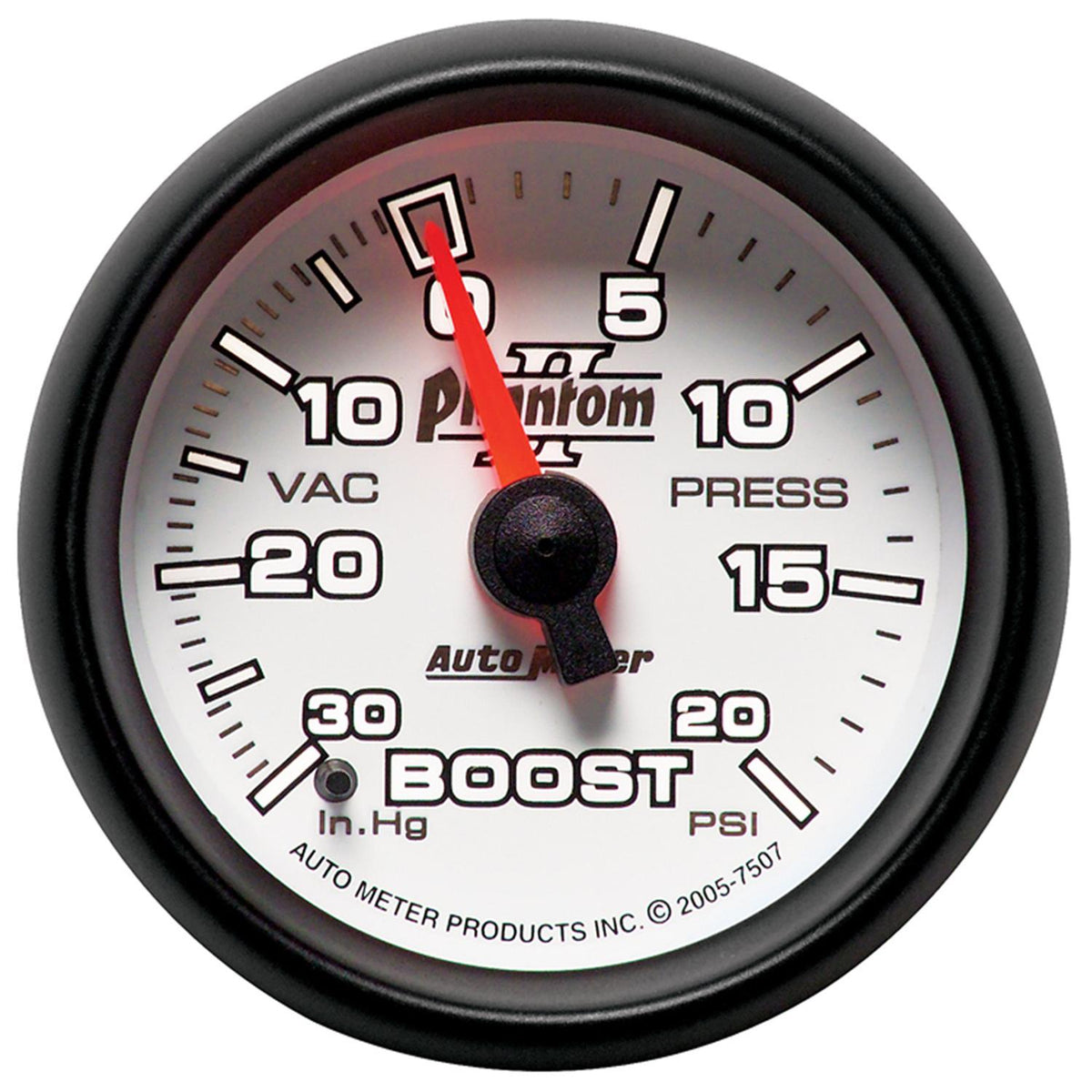 Autometer Phantom II Series 2 1/16" 30-/+20 Psi Boost/Vac. Gauge