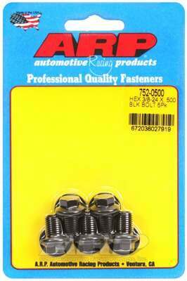 ARP 3/8-24 x .500 hex black oxide bolts - 752-0500