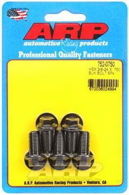 ARP 3/8-24 x .750 hex black oxide bolts - 752-0750