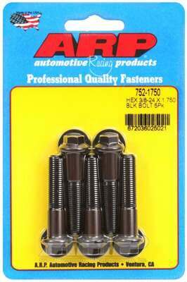 ARP 3/8-24 x 1.750 hex black oxide bolts - 752-1750