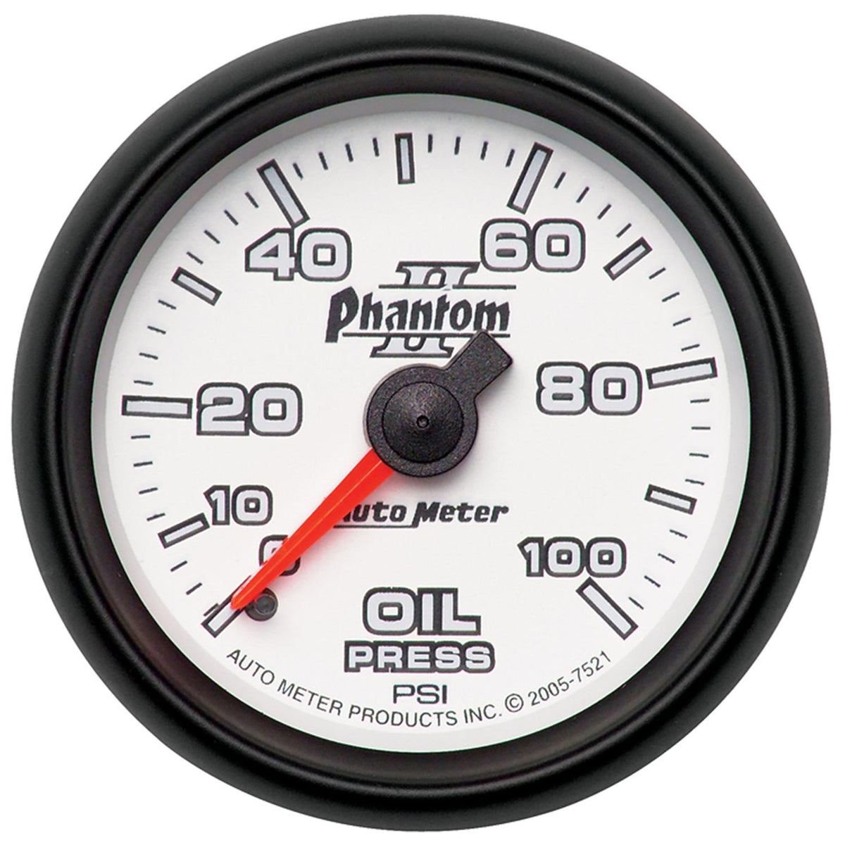 Autometer Phantom II Series 2 1/16" 0-100 PSI Oil Pressure Gauge