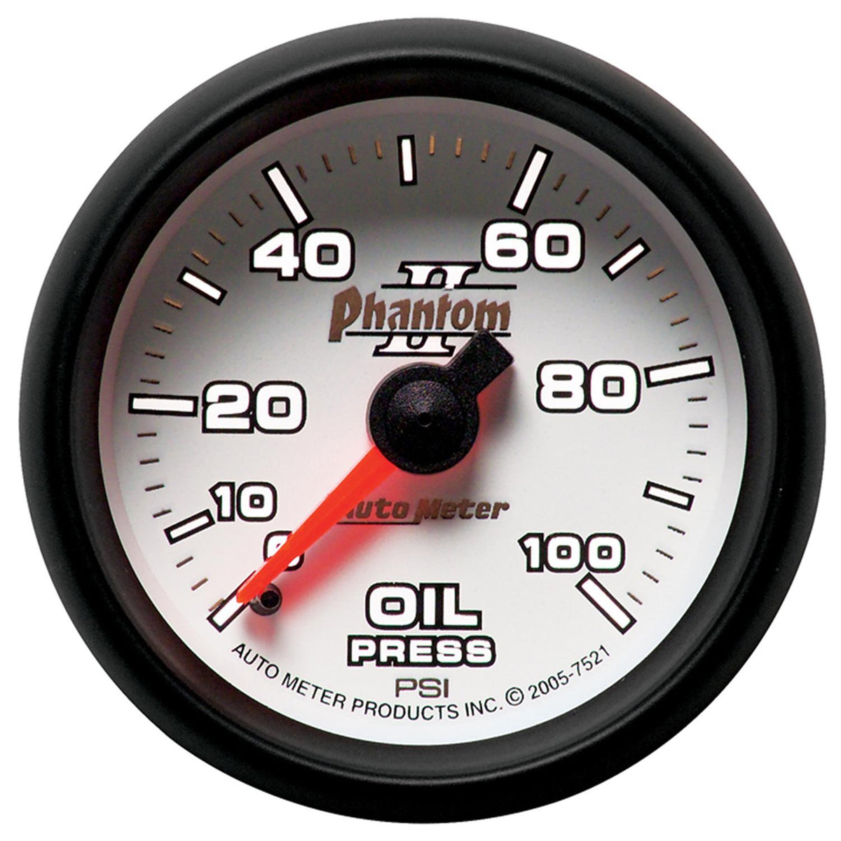 Autometer Phantom II Series 2 1/16" 0-100 PSI Oil Pressure Gauge