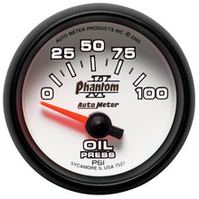 Auto Meter 2-1/16" OIL PRESSURE, 0-100 PSI, PHANTOM II - 7527