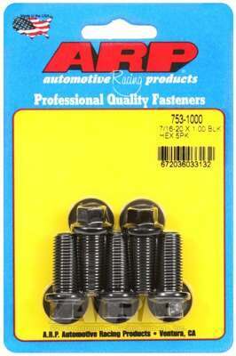 ARP 7/16-20 x 1.000 hex black oxide bolts - 753-1000