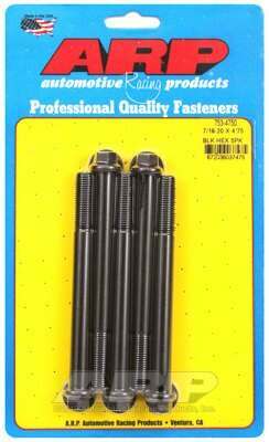 ARP 7/16-20 x 4.750 hex black oxide bolts - 753-4750