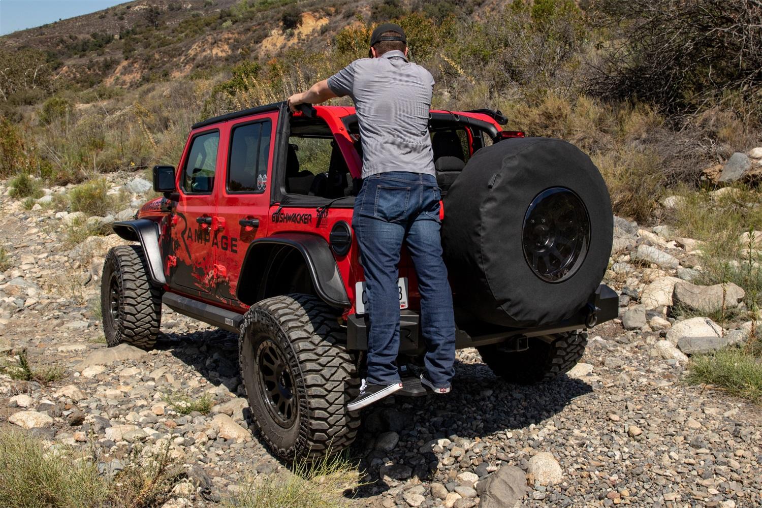 AMP Research Bedstep Flp Dwn Bmpr Stp 118 Wrangler JL works w/some factory/aftermarket bmprs (2018-2018 Wrangler) - 75321-01A