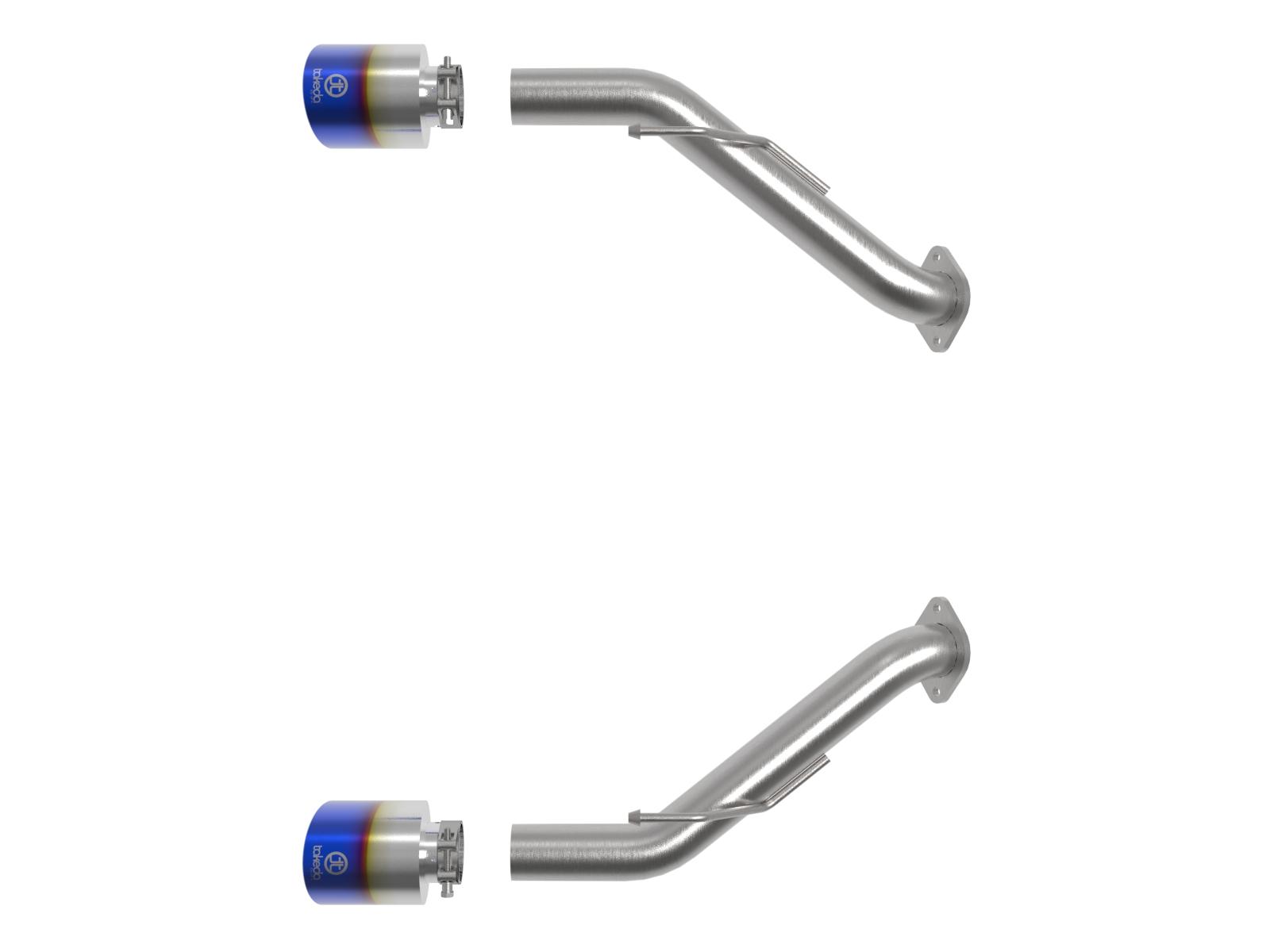 AFE Takeda 2-1/2 IN 304 Stainless Steel Axle-Back Exhaust System w/ Blue Flame Tips Nissan Z 2023 V6-3.0L (tt) (49-36137-L) - 49-36137-L