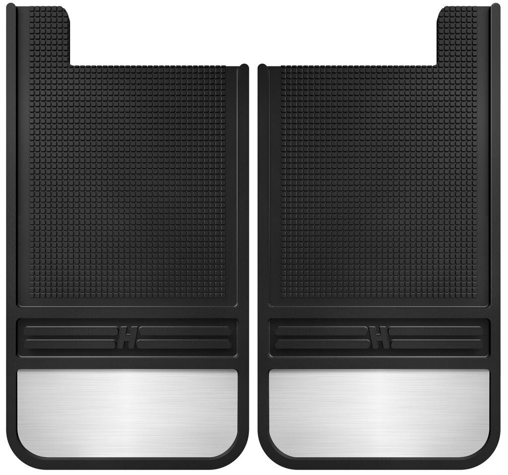 Husky Liners Rubber Rear Mud Flaps - 12In W/ Weight - 55101
