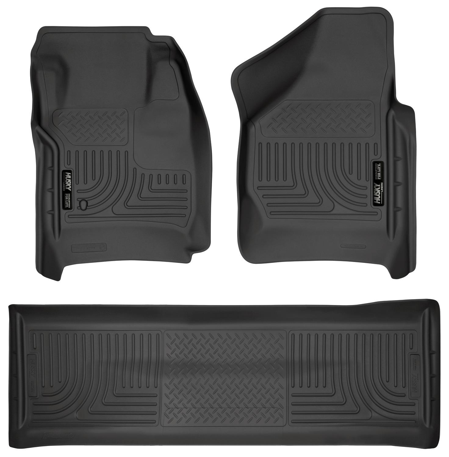 Husky Liners Front & 2Nd Seat Floor Liners (Footwell Coverage) (2008-2010 F-250 Super Duty, F-350 Super Duty) - 98381