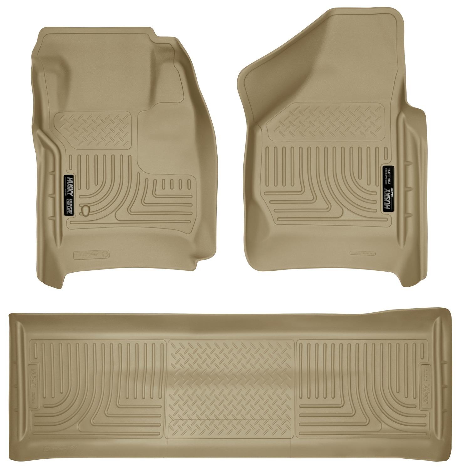 Husky Liners Front & 2Nd Seat Floor Liners (Footwell Coverage) (2008-2010 F-250 Super Duty, F-350 Super Duty) - 98383