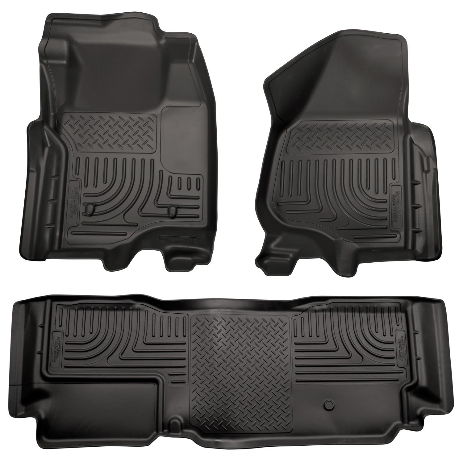 Husky Liners Front & 2Nd Seat Floor Liners (Footwell Coverage) (2011-2012 F-250 Super Duty, F-350 Super Duty) - 98721